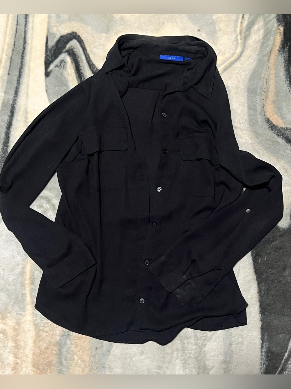 Apt 9 Black Sheer Blouse